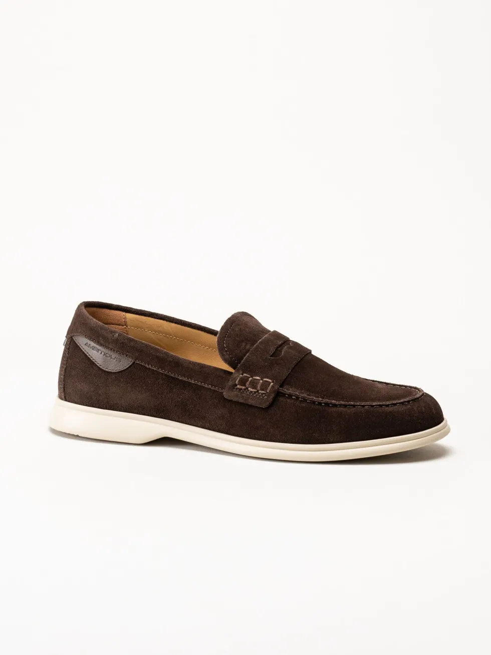 Ambitious - Mörkbruna pennyloafers i mocka