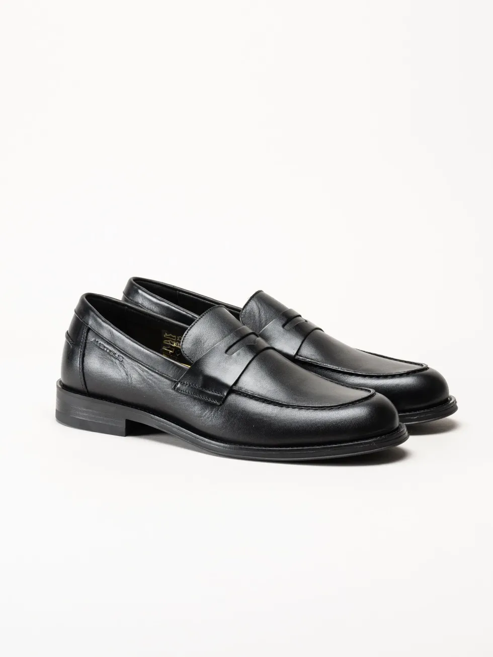 Ambitious - Svarta pennyloafers i skinn