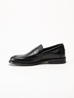 Ambitious - Svarta pennyloafers i skinn