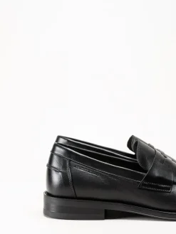Ambitious - Svarta pennyloafers i skinn