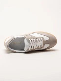 Andrea Conti - Vit beige sneakers i skinn