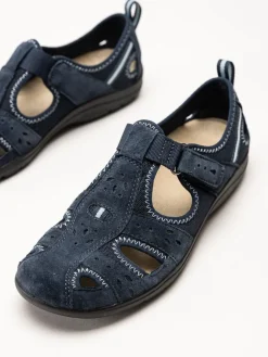Axelda - Cleveland - Mörkblå sandalskor i mocka och textil