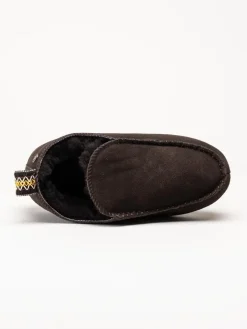 Axelda - Edinburgh 2 - Mörkbruna slip on fårskinnstofflor