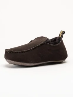 Axelda - Edinburgh 2 - Mörkbruna slip on fårskinnstofflor