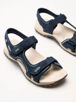 Axelda - Frisco - Blå sandaler i mocka och textil