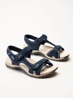 Axelda - Frisco - Blå sandaler i mocka och textil