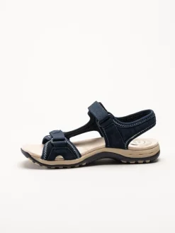 Axelda - Frisco - Blå sandaler i mocka och textil