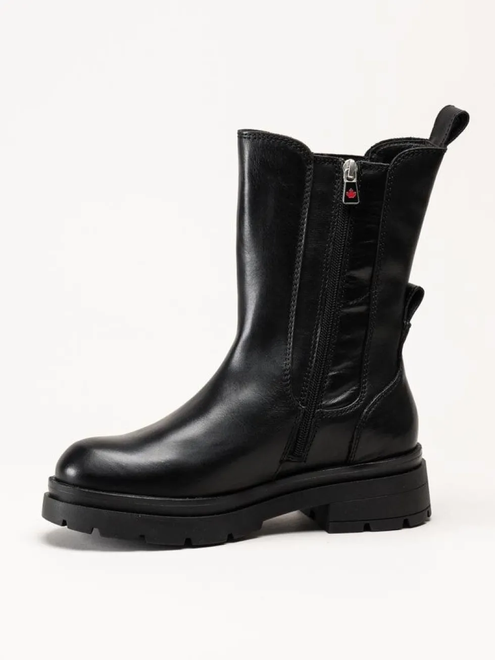 Canada Snow - Mount Joia - Svarta höga boots i skinn