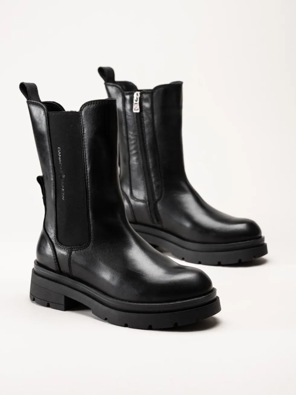 Canada Snow - Mount Joia - Svarta höga boots i skinn