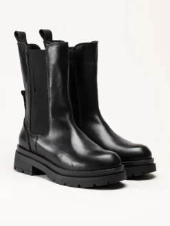 Canada Snow - Mount Joia - Svarta höga boots i skinn