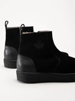 Canada Snow - Mount Verm Grip - Svarta fårskinnsfodrade boots i mocka