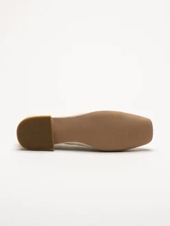 Caprice - Beige ballerinaskor i skinn