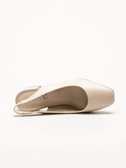Caprice - Beige slingback pumps i skinn