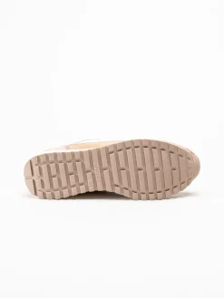Caprice - Beige sneakers i skinn