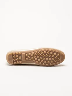Caprice - Guldiga loafers i skinn