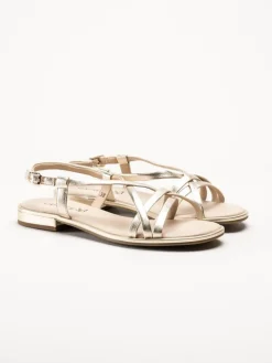 Caprice - Guldmetallic remsandaler i skinn