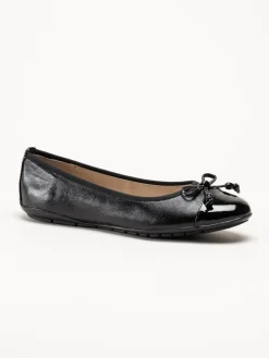 Caprice - Svarta ballerina i skinn