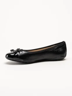 Caprice - Svarta ballerina i skinn