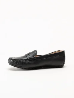 Caprice - Svarta loafers i skinn