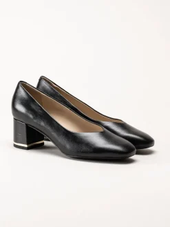 Caprice - Svarta pumps i skinn