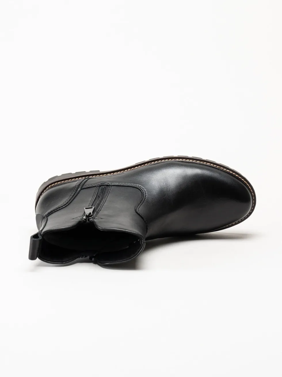 Caprice - Svarta varmfodrade boots i skinn
