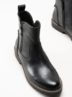 Caprice - Svarta varmfodrade boots i skinn