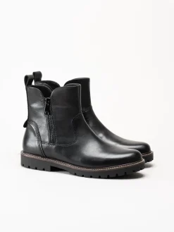 Caprice - Svarta varmfodrade boots i skinn
