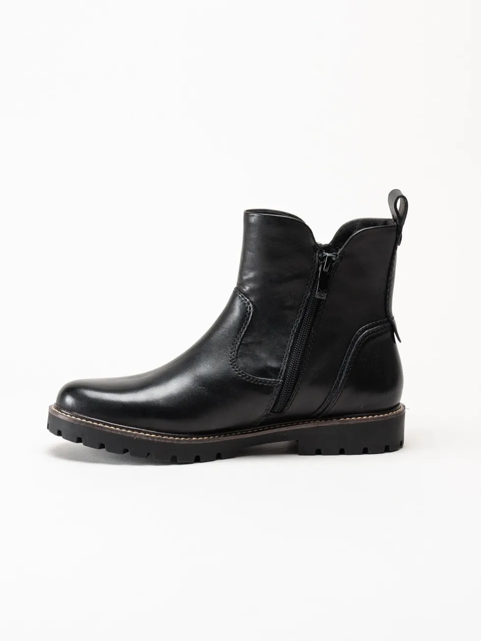 Caprice - Svarta varmfodrade boots i skinn