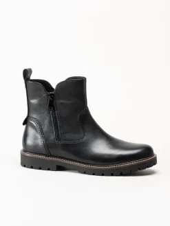 Caprice - Svarta varmfodrade boots i skinn