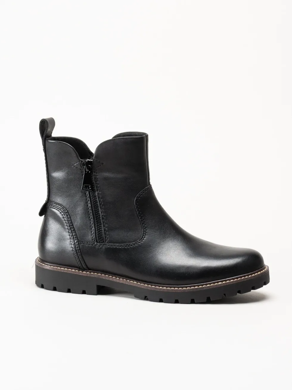 Caprice - Svarta varmfodrade boots i skinn