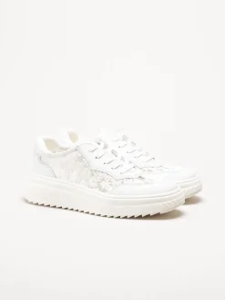 Caprice - Vita broderade sneakers