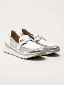 Caprice - Vita loafers i skinn