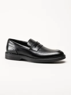 Clarks - Aldwin Step G - Svarta slip-on loafers i skinn