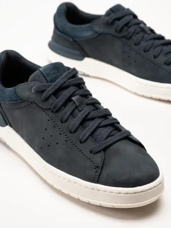 Clarks - Courtlite2 Run G - Blå retroinspirerade sneakers i nubuck