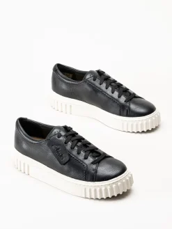 Clarks - Mayhill Walk - Svarta sneakers i skinn
