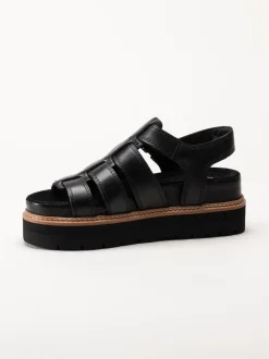 Clarks - Orianna Twist - Svarta platåsandaler i skinn