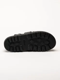 Clarks - Orianna Twist - Svarta platåsandaler i skinn