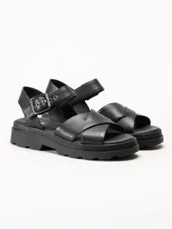 Clarks - Orinoco3 Cross - Svarta sandaler i skinn