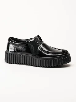 Clarks - Torhill Bee - Svarta snörskor i lack