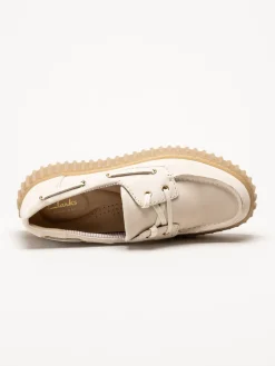 Clarks - Torhill Boat - Offwhite snörskor i nubuck