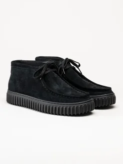 Clarks - Torhill Hi - Svarta kängor i mocka