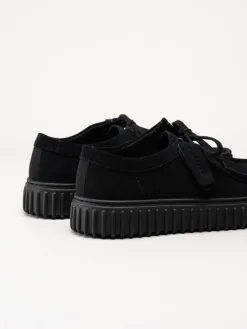 Clarks - Torhill lo G - Svarta snörskor i mocka