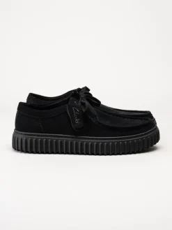 Clarks - Torhill lo G - Svarta snörskor i mocka