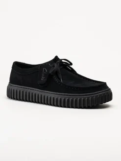 Clarks - Torhill lo G - Svarta snörskor i mocka