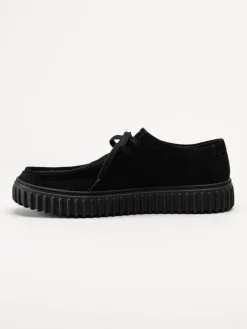 Clarks - Torhill lo G - Svarta snörskor i mocka