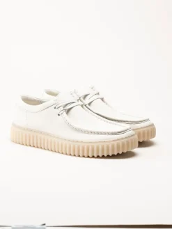 Clarks - Torhill Lo G - Vita skor i mjukt skinn