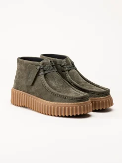 Clarks - Torhill Moss D - Gröna kängor i nubuck