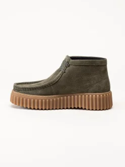 Clarks - Torhill Moss D - Gröna kängor i nubuck