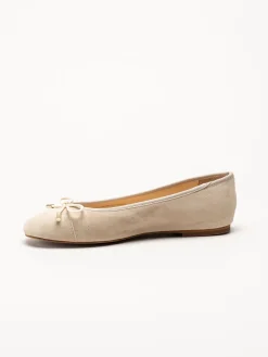 Dasia - Cate - Beige ballerinaskor i mocka