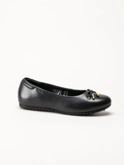 Dasia - Line - Svarta ballerinaskor i skinn